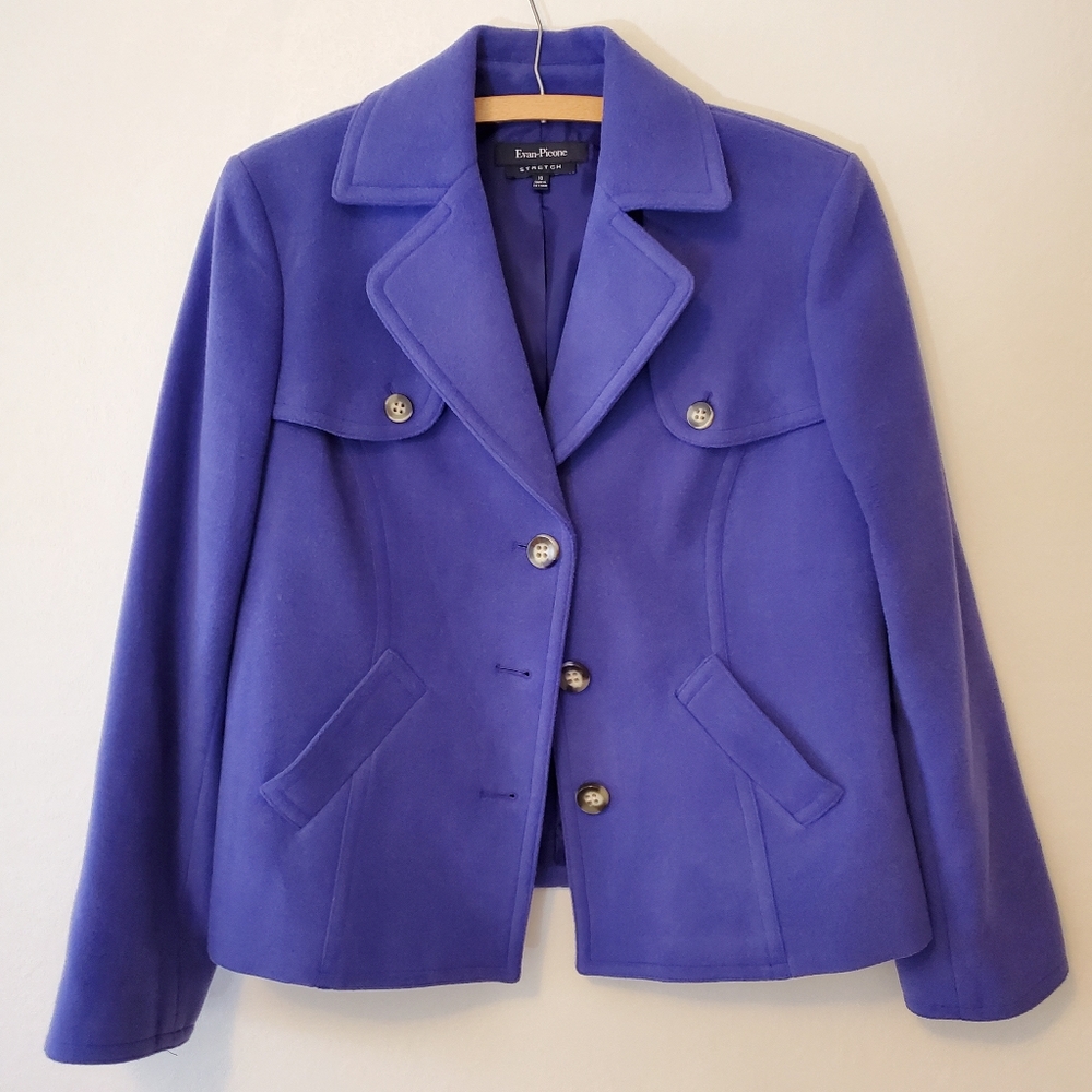 Evan Picone purple peacoat style jacket